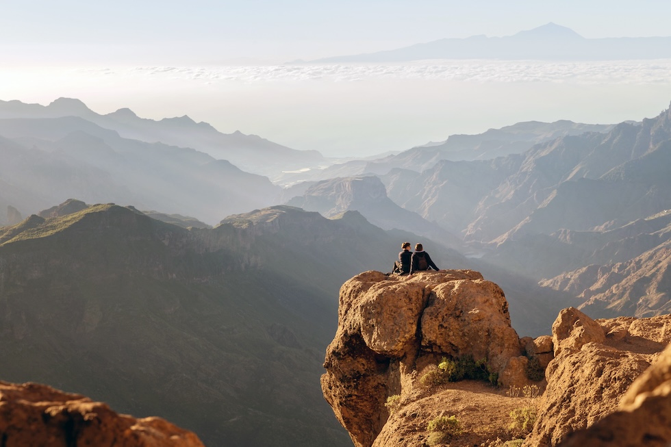 Fjelltur på Gran Canaria, med utsikt til naboøya Tenerife